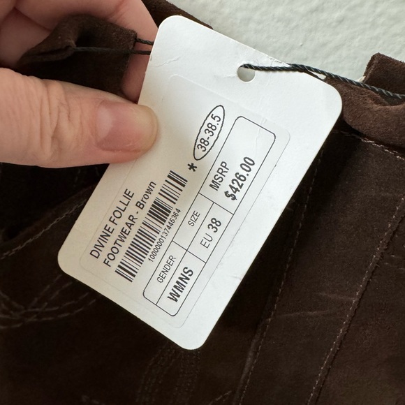 NWT-Gorgeous Italian Women's Brown Suede Heeled Boots - Classic Western Style - Picture 12 of 13